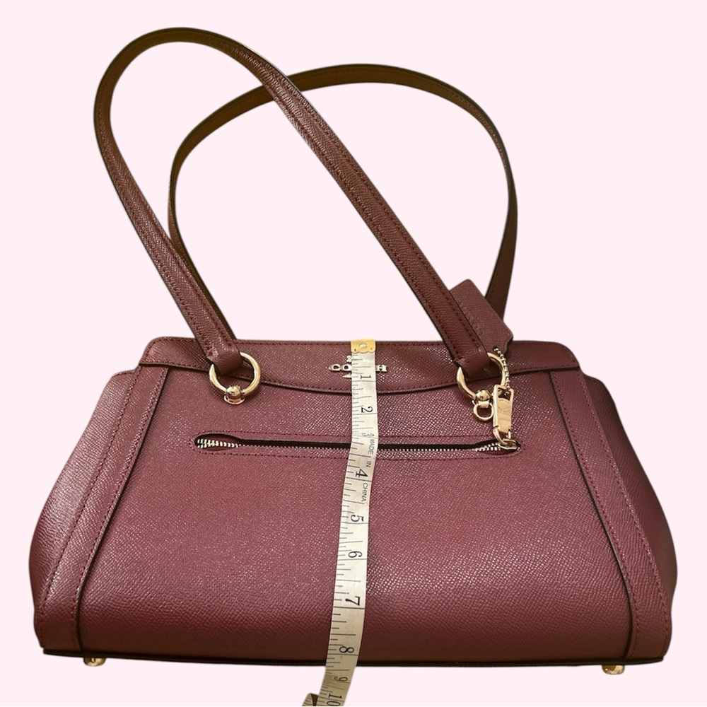 Coach Burgundy Handbag with Gold Hardware - Picture 7 of 7